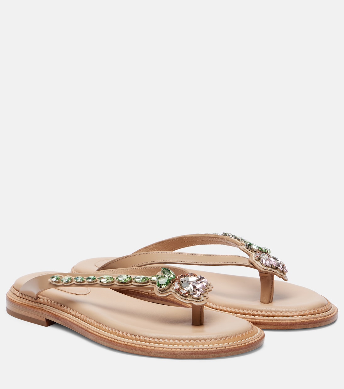 Sandalen aus Leder mit Kristallen | Simone Rocha