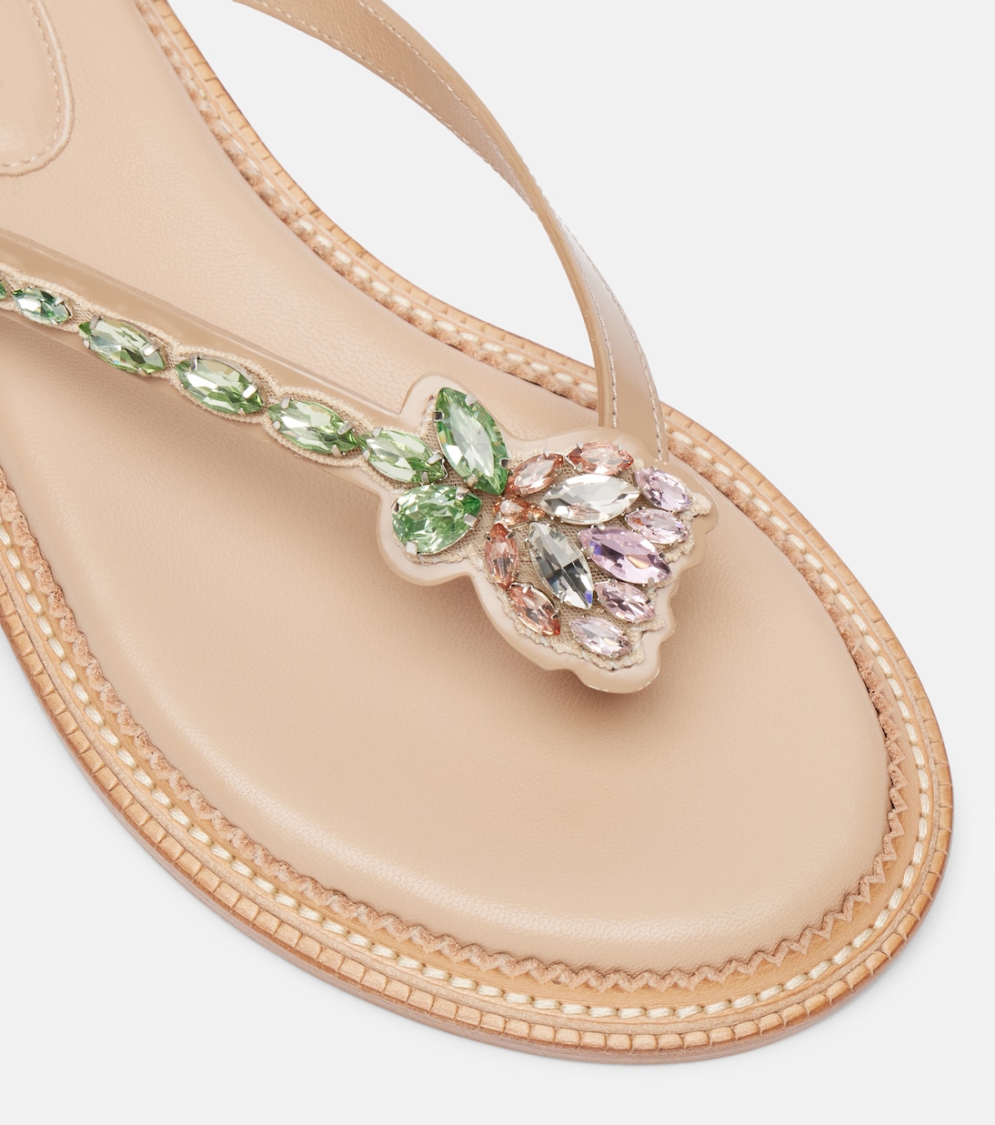 Sandalen aus Leder mit Kristallen | Simone Rocha