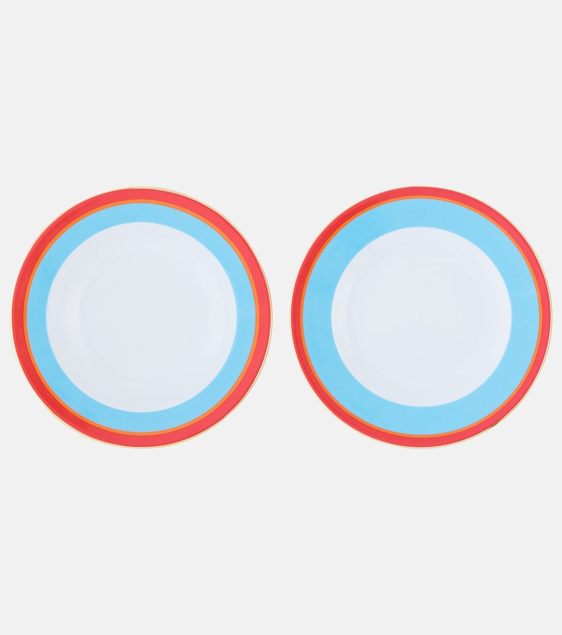 Rainbow Azzuro porcelain soup and dinner plate set | La DoubleJ