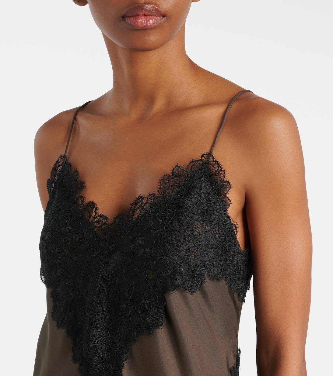 Abito sottoveste in seta con pizzo | Róhe