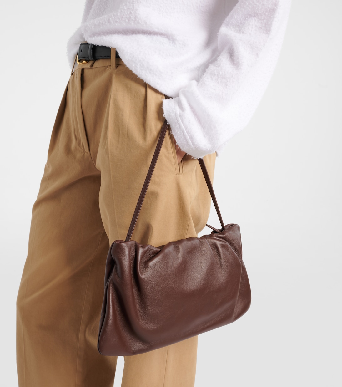 Schultertasche XL Bourse aus Leder | The Row