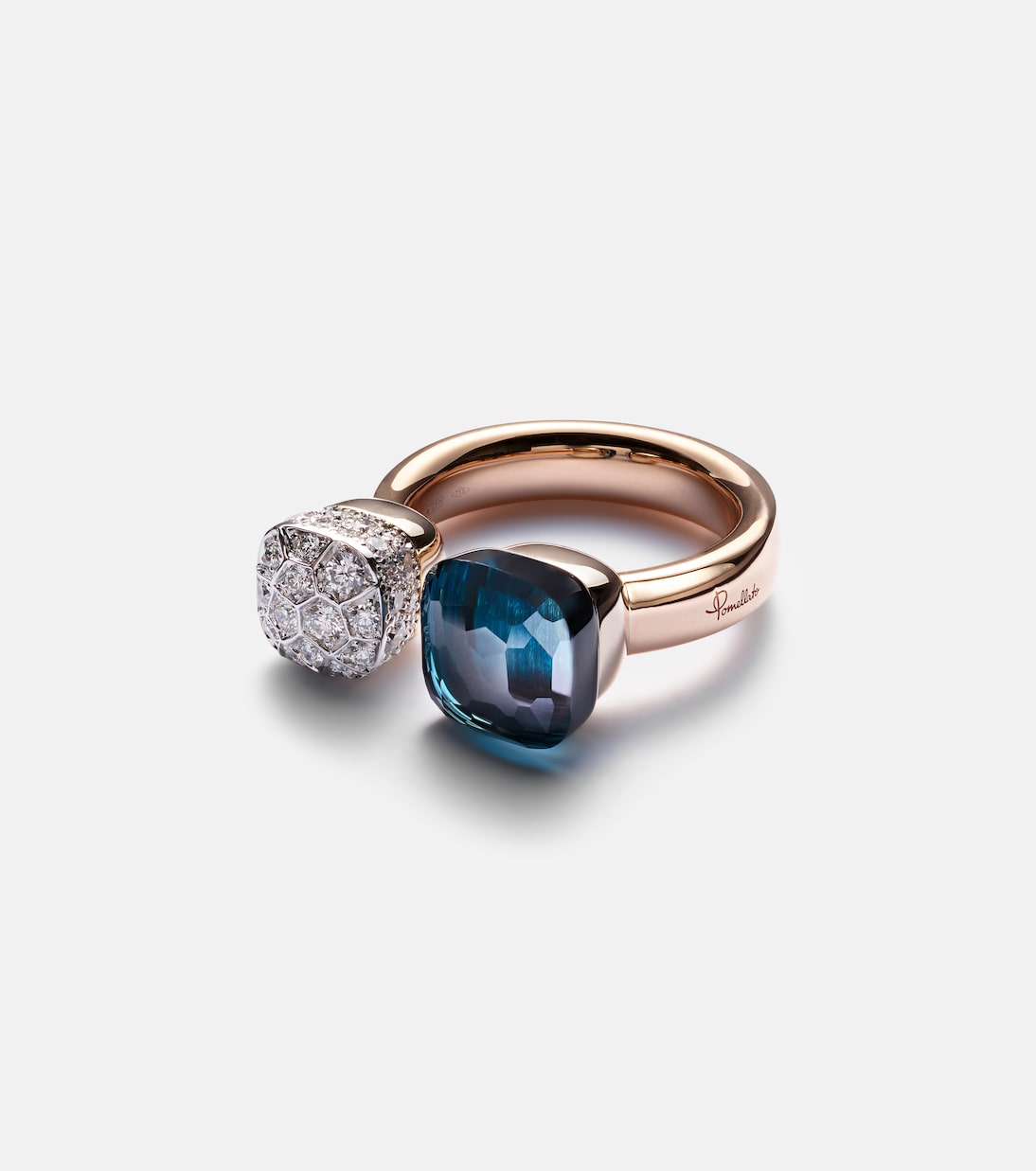 Anello Nudo in oro 18kt con topazio e diamanti | Pomellato