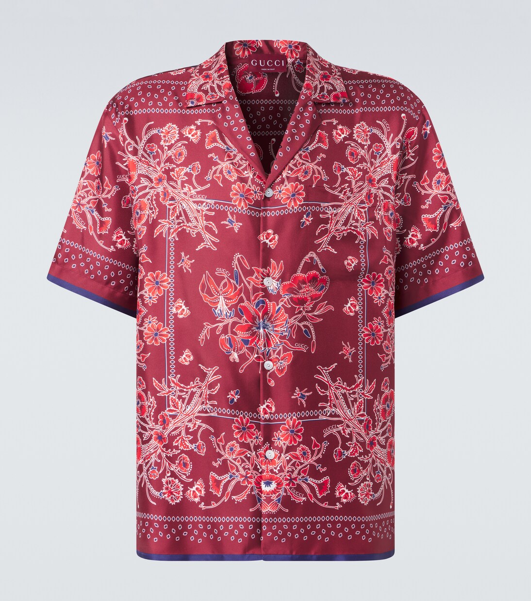 Camisa bowling de seda estampada | Gucci