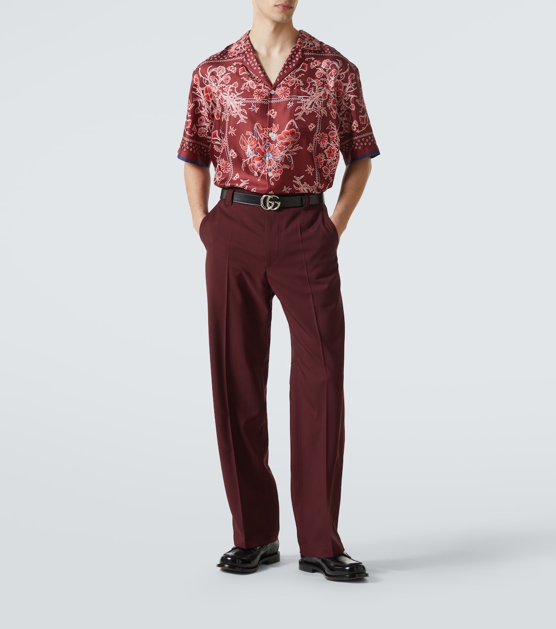 Camisa bowling de seda estampada | Gucci