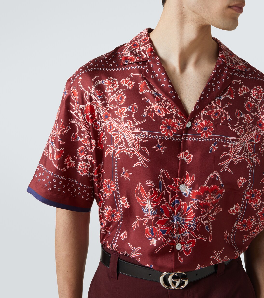 Camisa bowling de seda estampada | Gucci