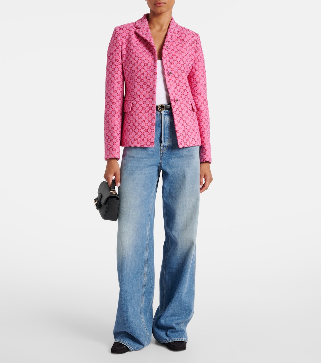 Chaqueta en mezcla de algodón con GG | Gucci