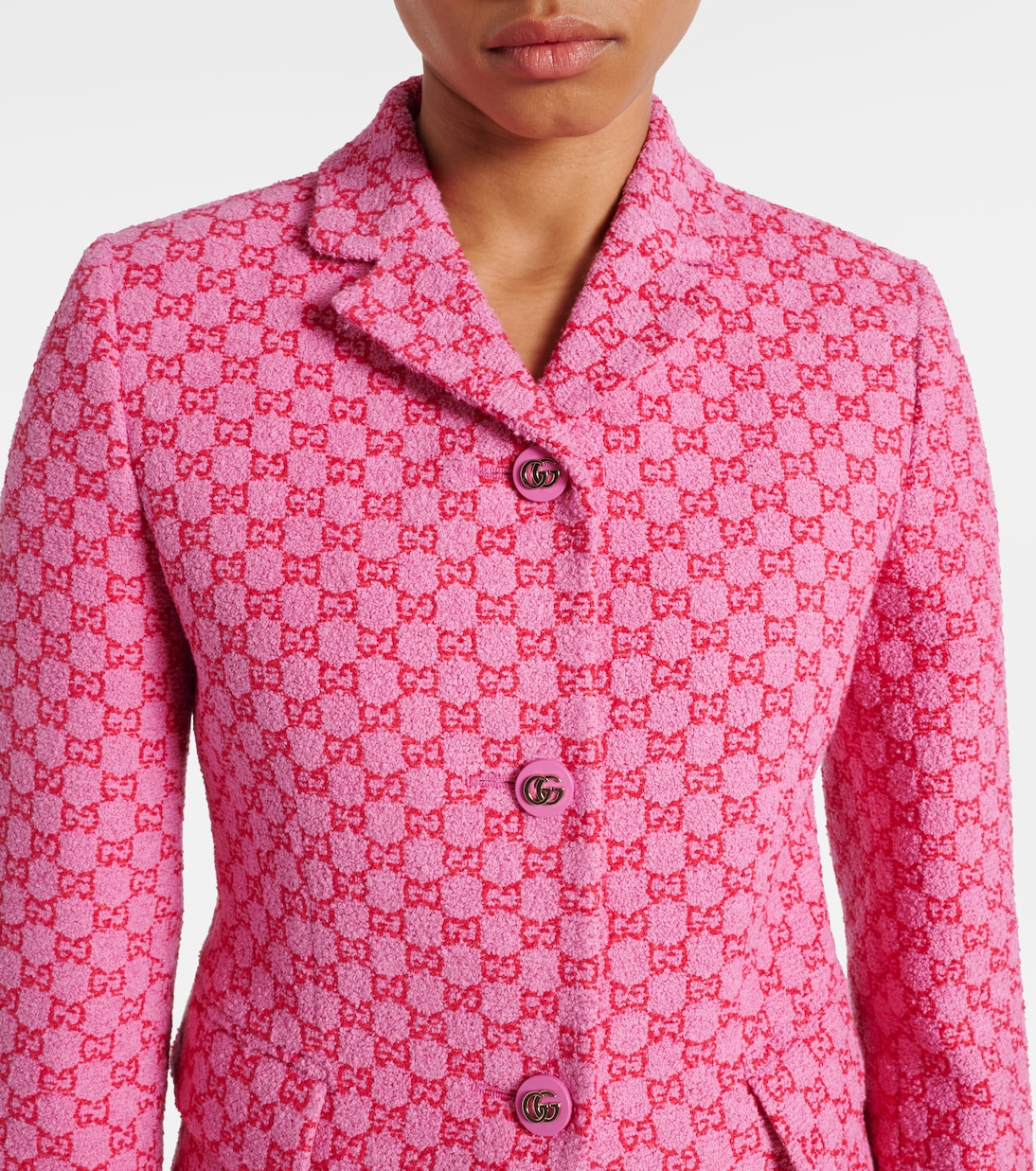 Chaqueta en mezcla de algodón con GG | Gucci