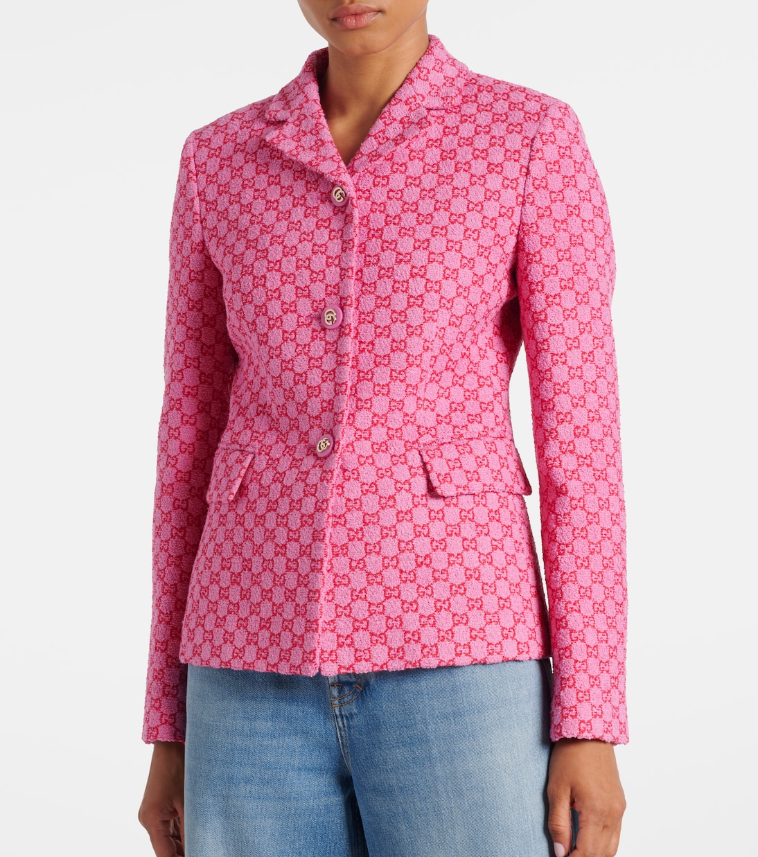Chaqueta en mezcla de algodón con GG | Gucci