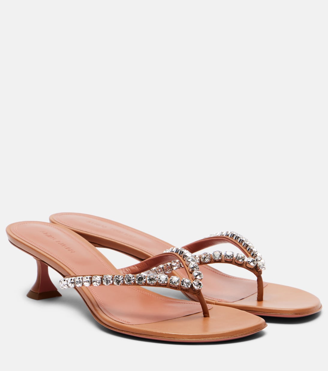 Sandalen Gigi 45 aus Leder mit Kristallen | Amina Muaddi