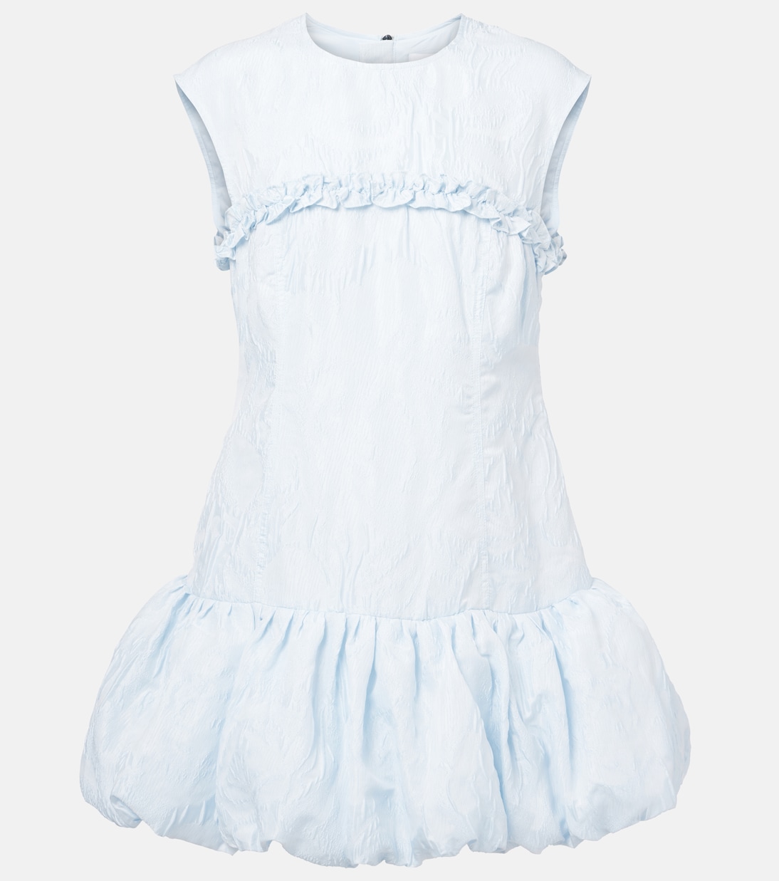 Abito corto in jacquard con volant  | Ganni