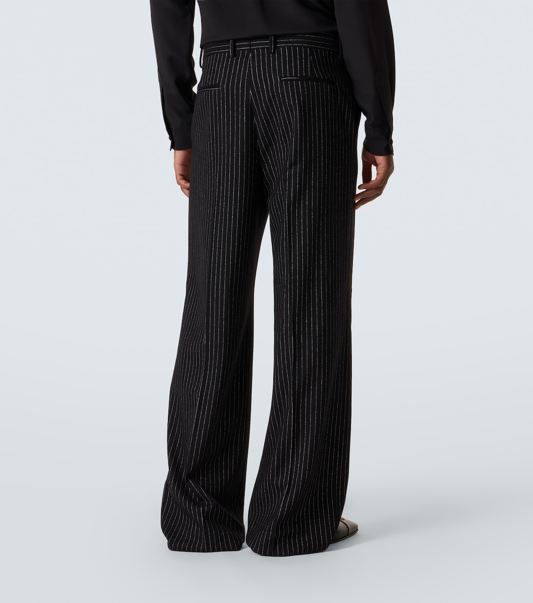 Pinstripe wool and silk straight pants | Valentino