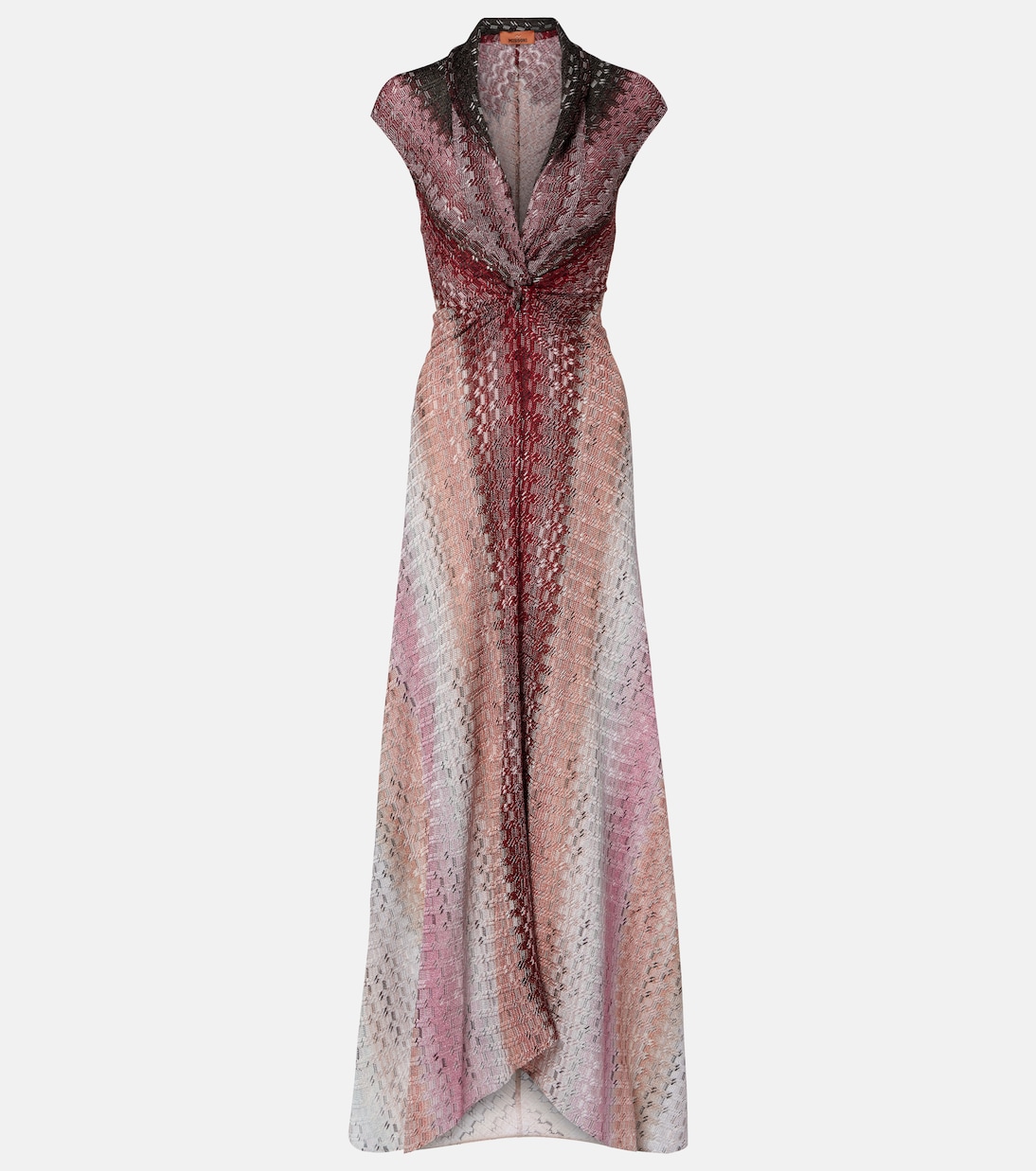 Zigzag jacquard lamé midi dress | Missoni