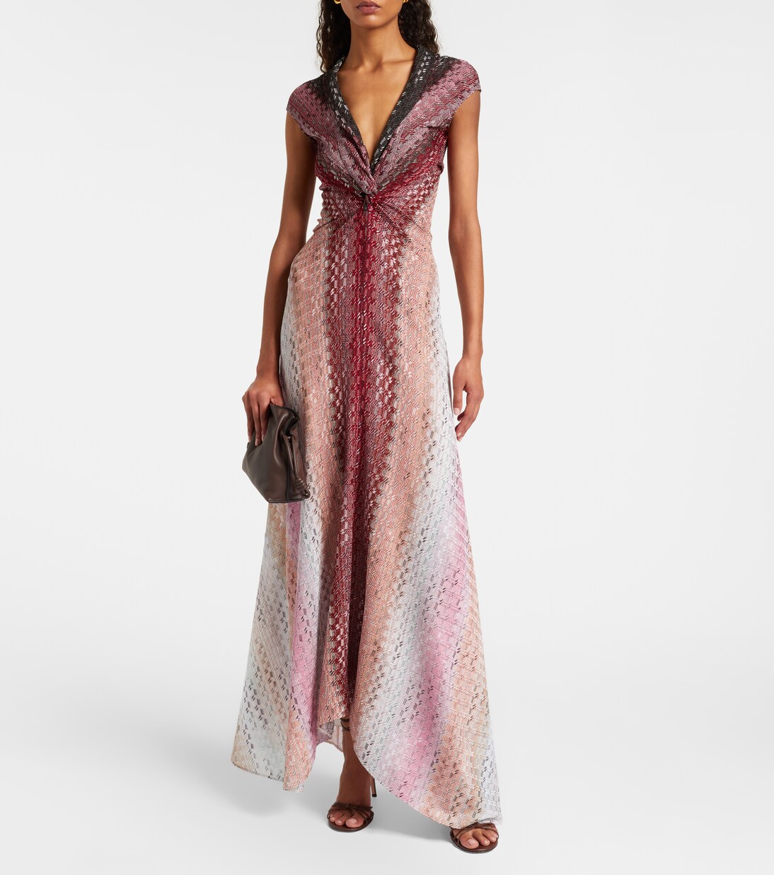 Zigzag jacquard lamé midi dress | Missoni
