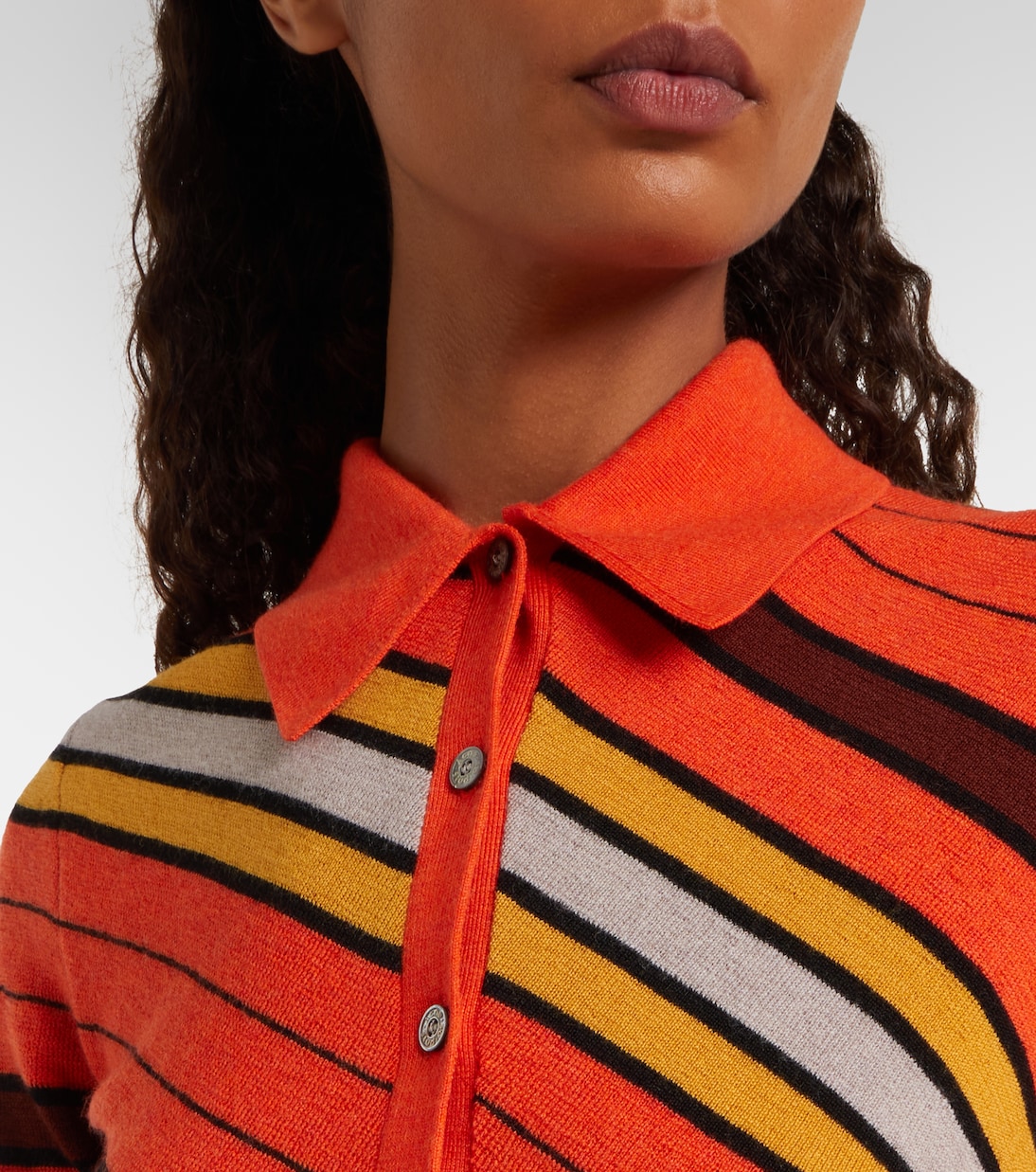 Ribbed-knit striped wool polo shirt | Acne Studios