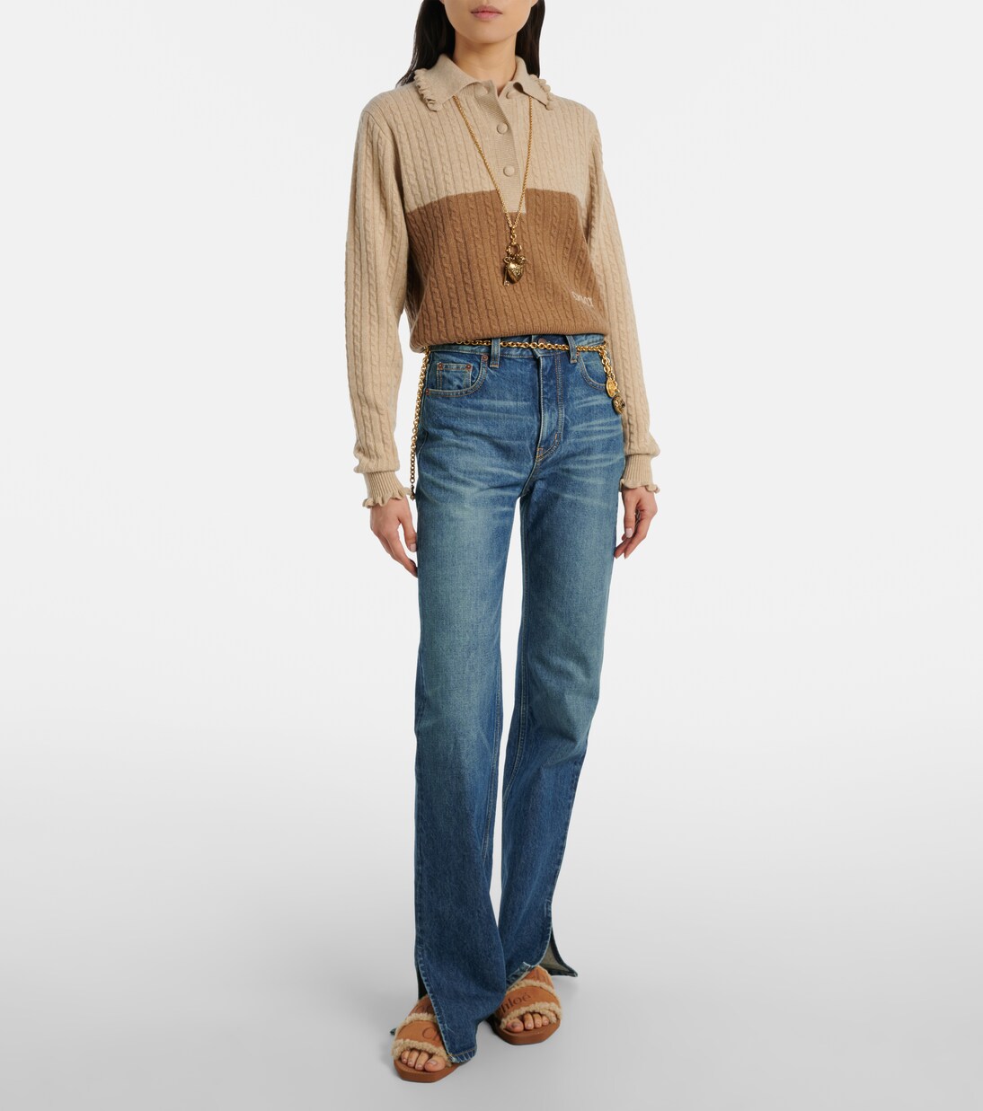Sandalias Woody de ante con logo | Chloé