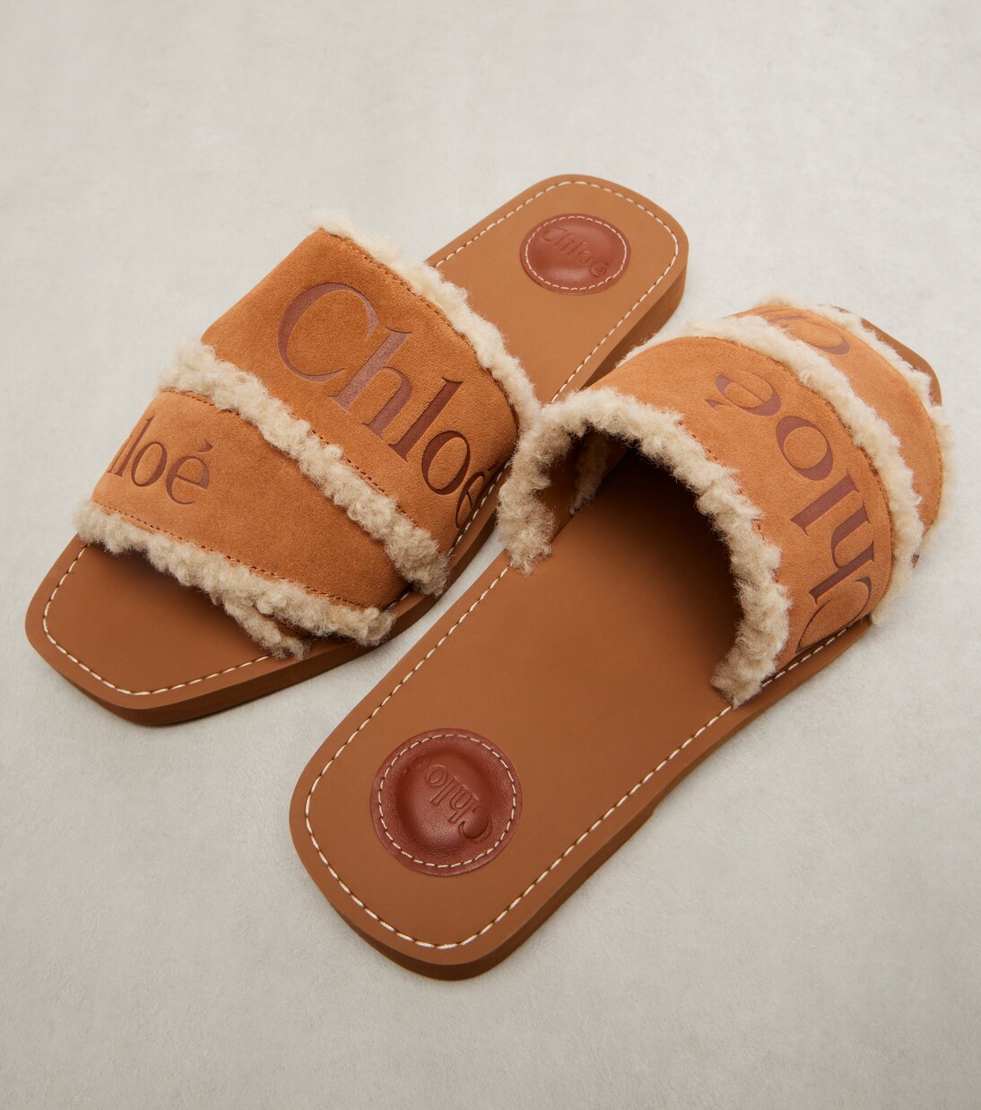 Sandalias Woody de ante con logo | Chloé