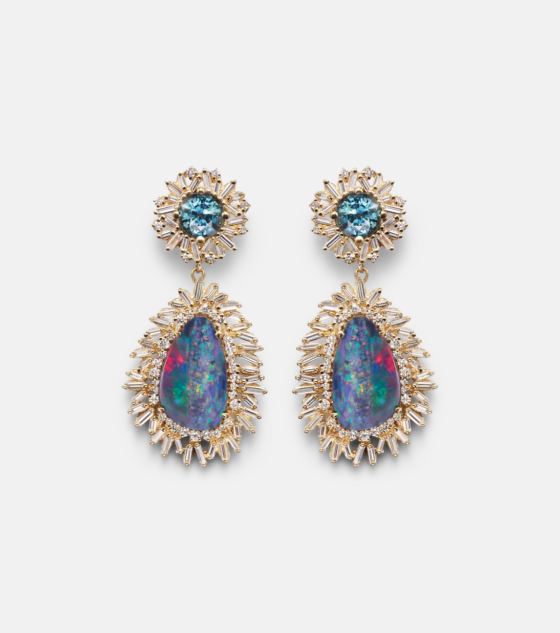 18kt gold drop earrings with gemstones | Suzanne Kalan