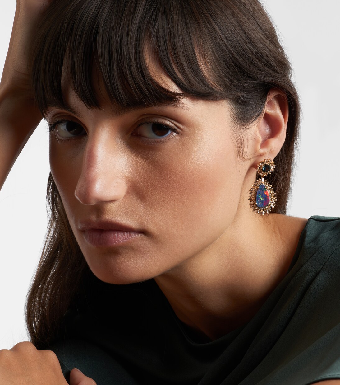 18kt gold drop earrings with gemstones | Suzanne Kalan