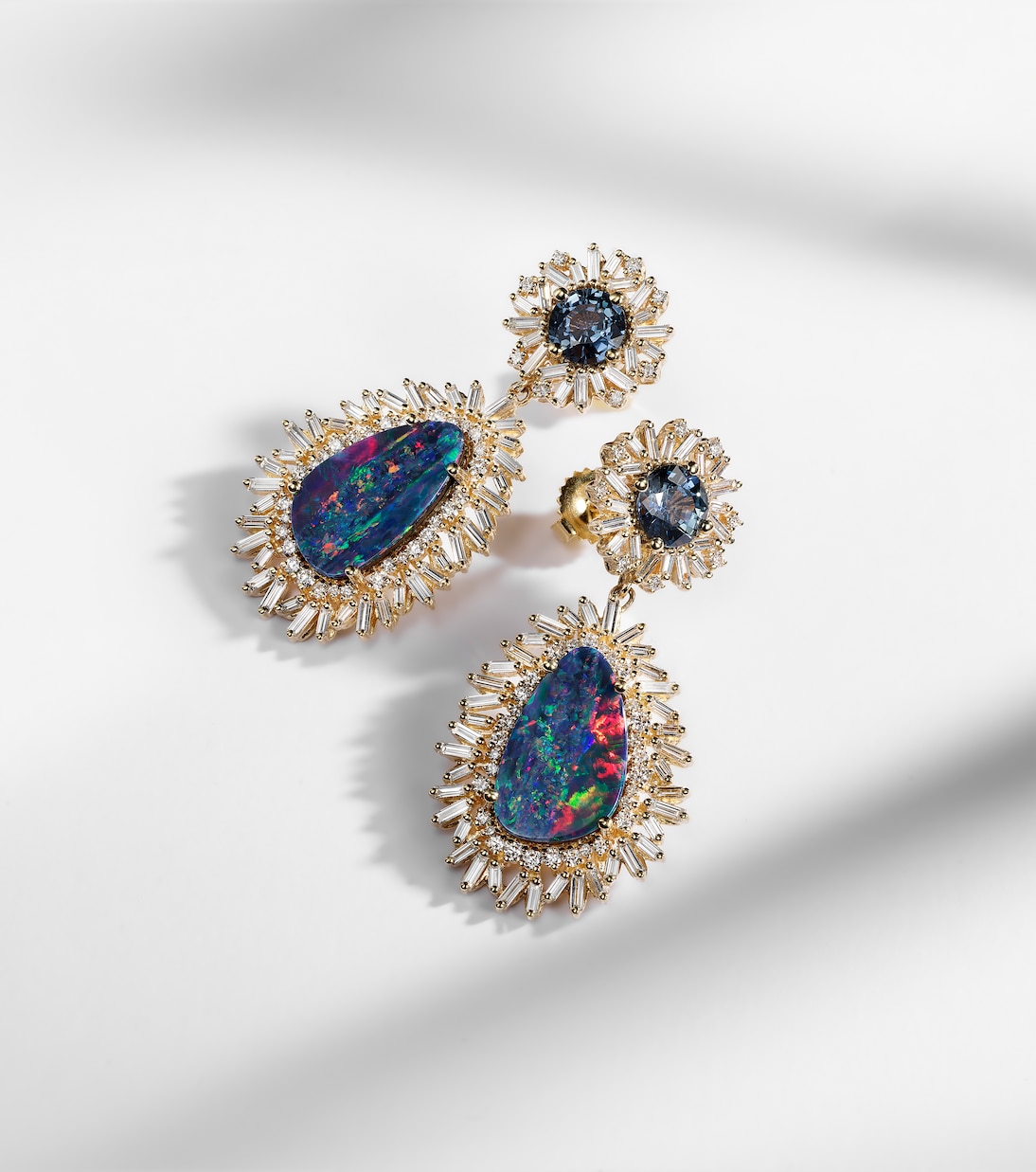 18kt gold drop earrings with gemstones | Suzanne Kalan