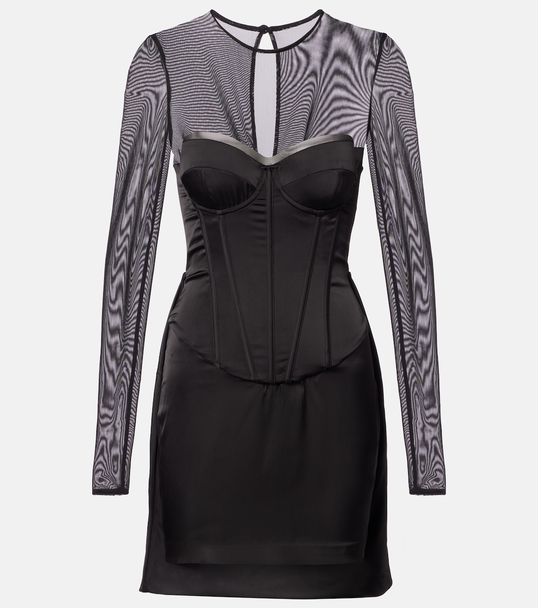 Minikleid aus Satin mit Mesh | Rotate