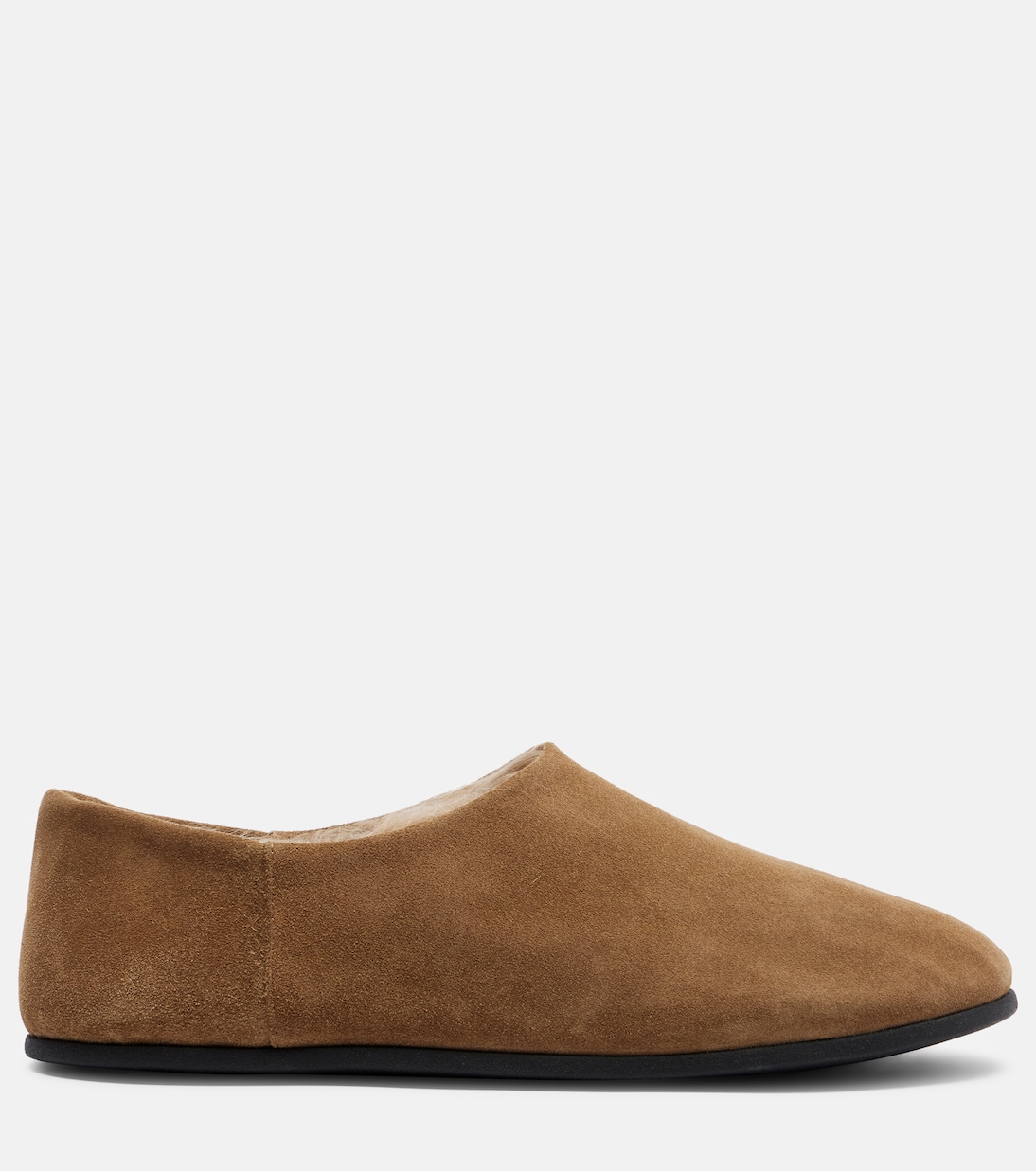 Big Bootie shearling-trimmed suede slip-on shoes | Christen