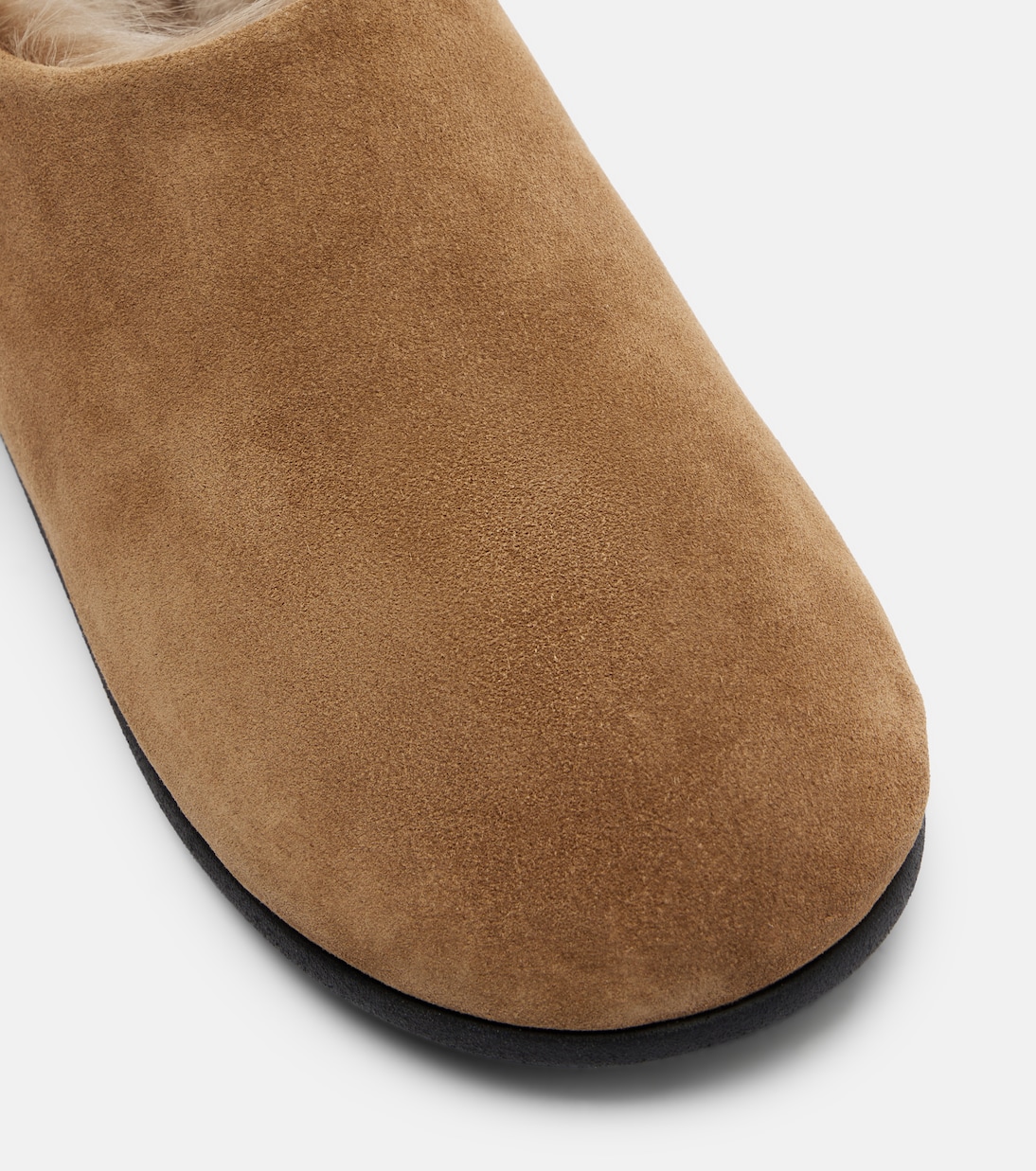Big Bootie shearling-trimmed suede slip-on shoes | Christen