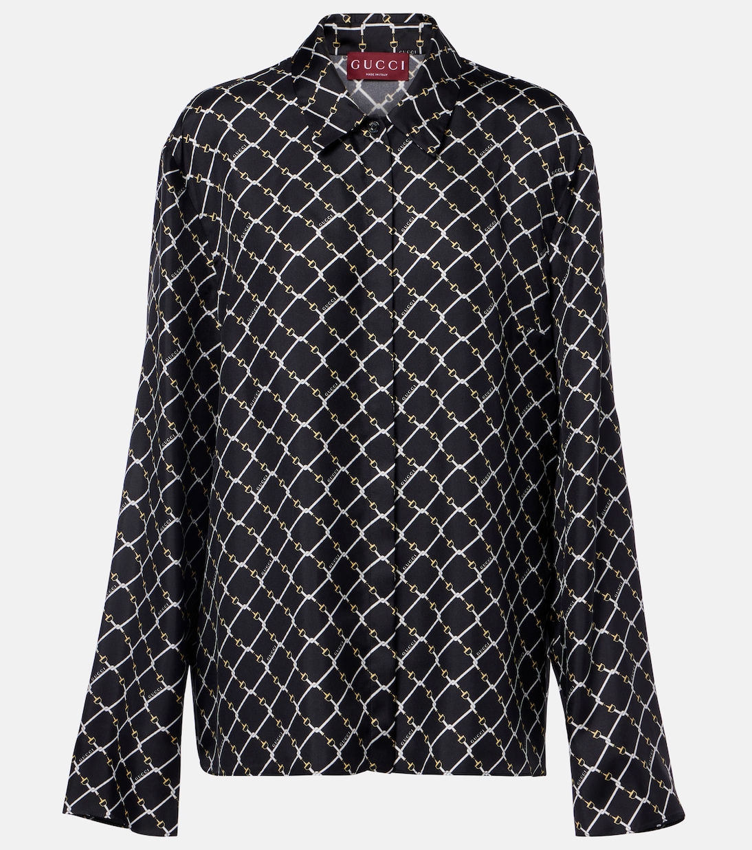 Horsebit silk twill shirt | Gucci