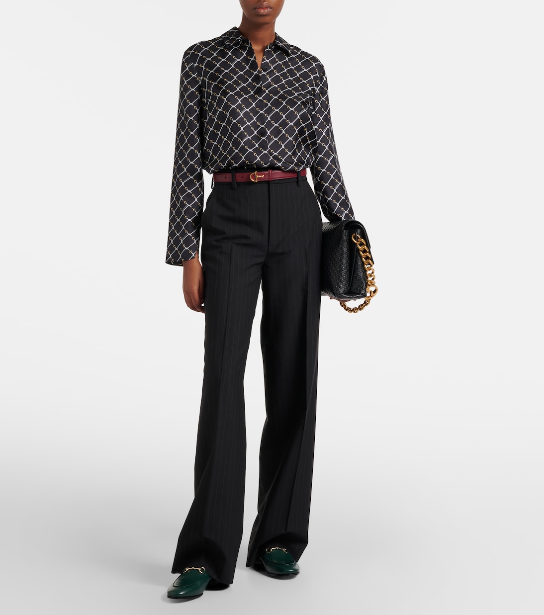 Horsebit silk twill shirt | Gucci