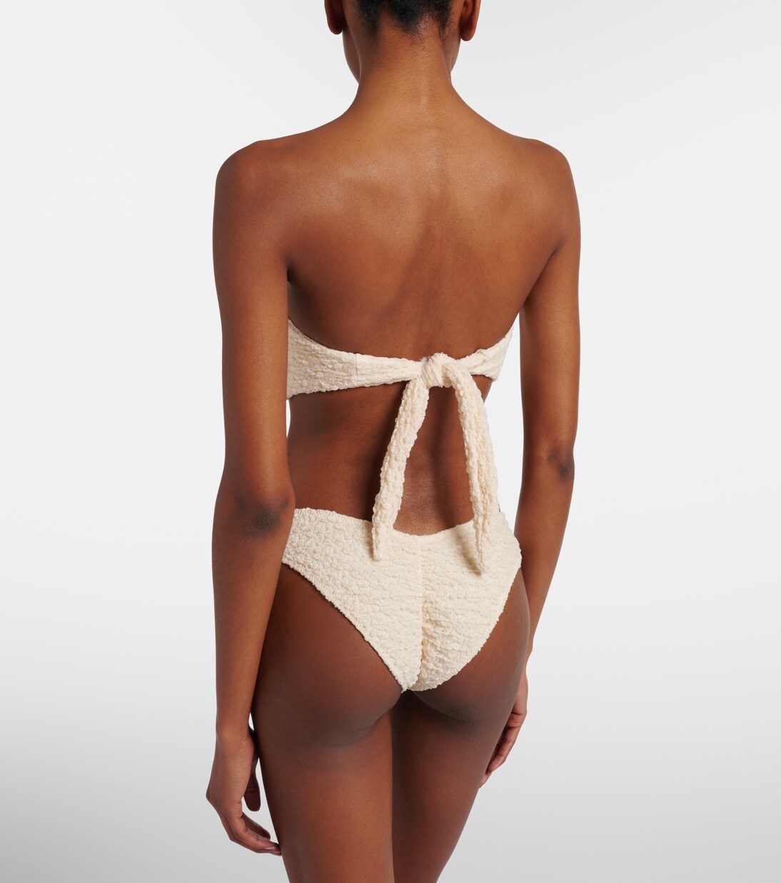 Top de bikini bandeau Rosa con aplique floral | Montce