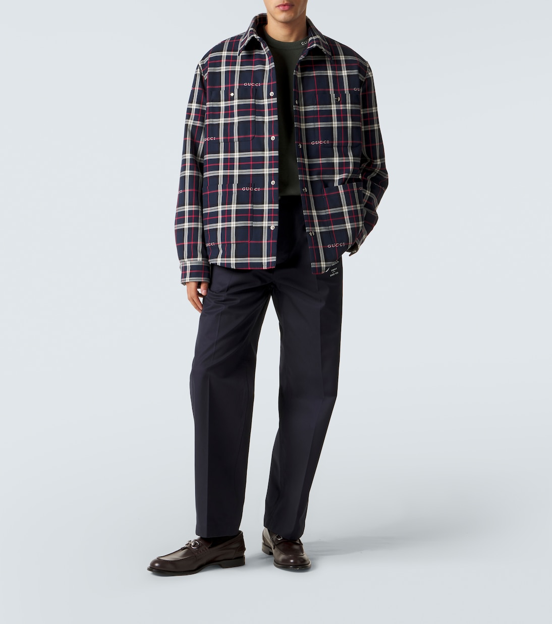 Printed cotton twill straight pants | Gucci