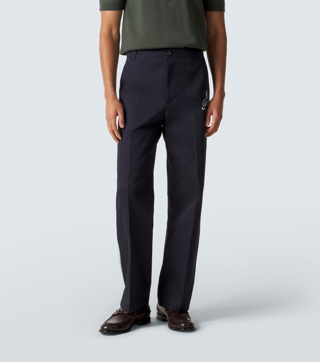 Printed cotton twill straight pants | Gucci