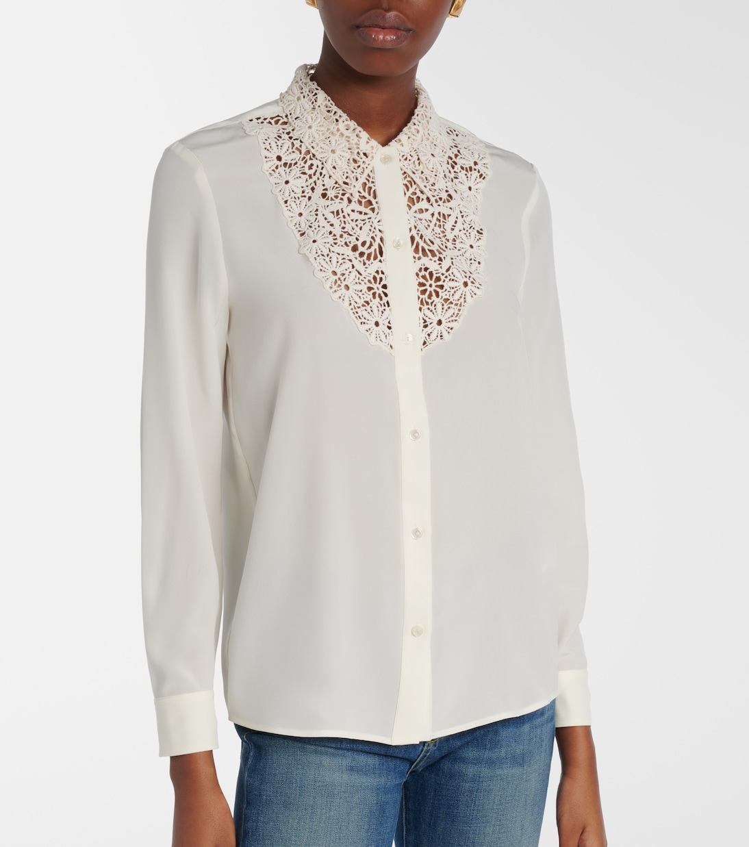 Hemd aus Seide mit Spitze | Nili Lotan