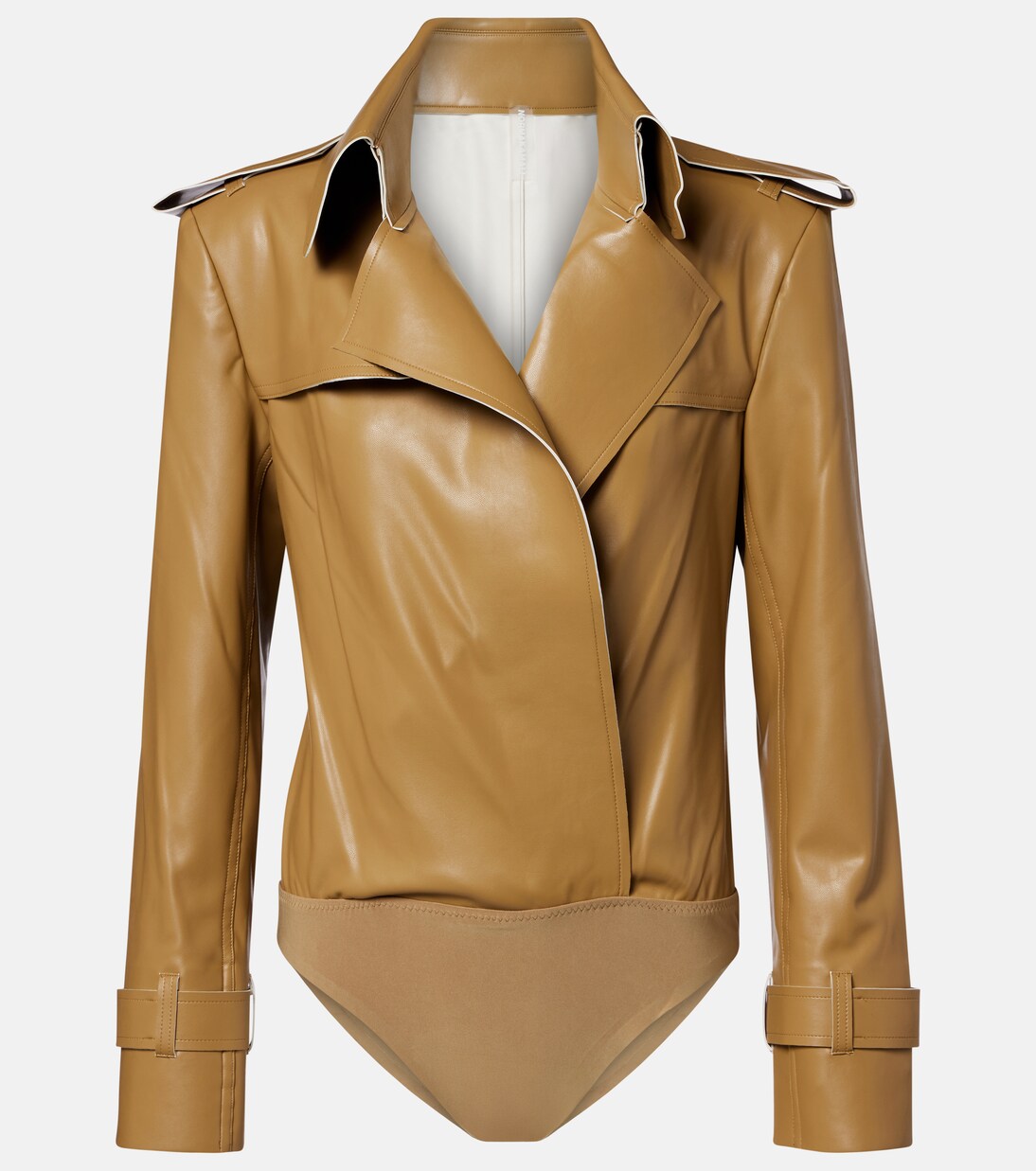 Double-breasted PU bodysuit | Norma Kamali