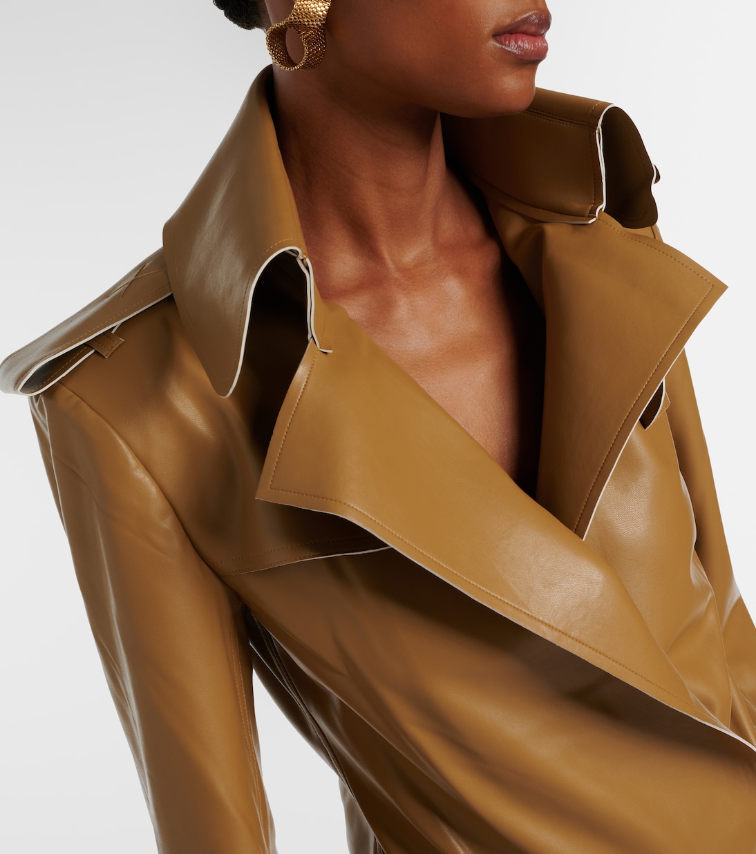 Double-breasted PU bodysuit | Norma Kamali