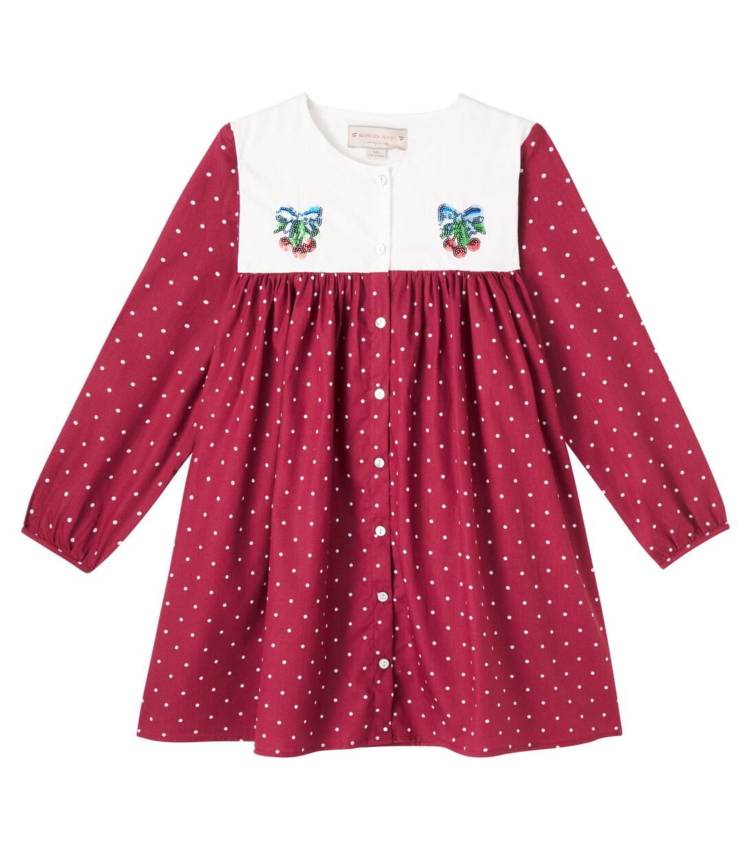 Abito Muna in cotone con paillettes a pois | Konges Sløjd