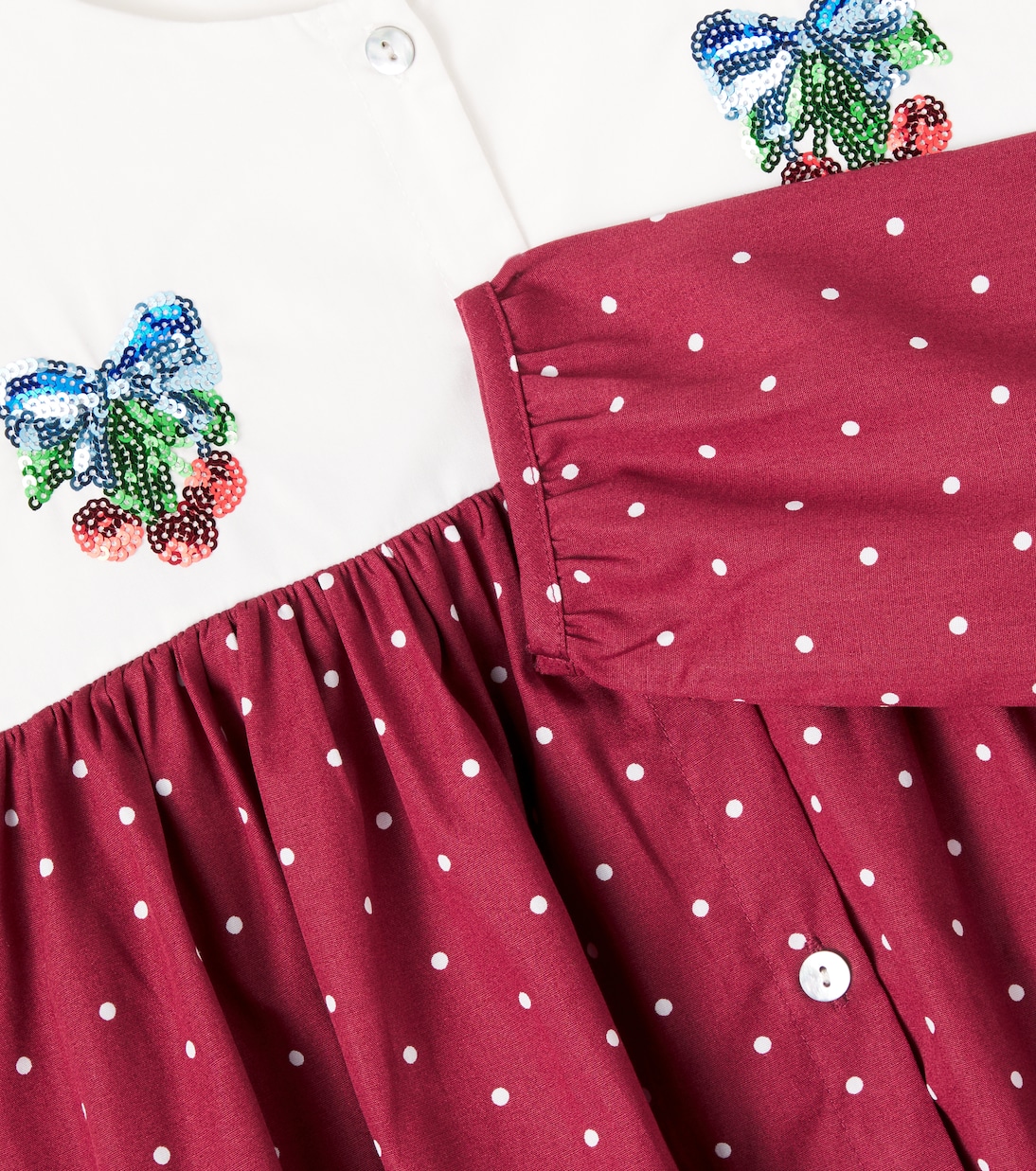 Abito Muna in cotone con paillettes a pois | Konges Sløjd