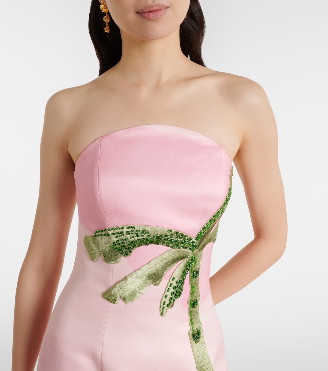 Vestido corsé Ava estampado con cuentas | Leo Lin