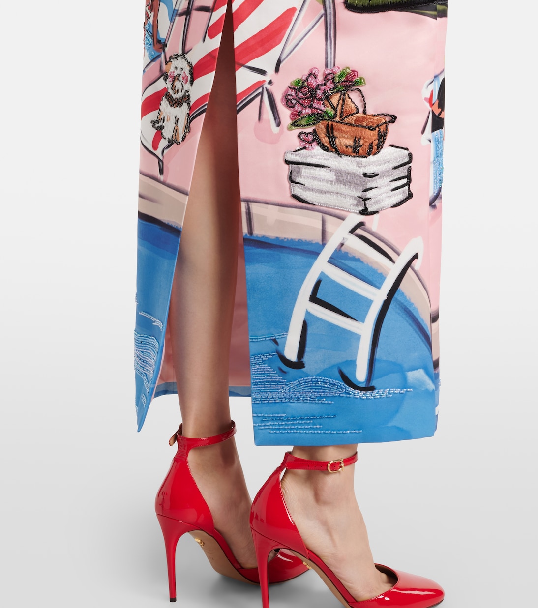 Vestido corsé Ava estampado con cuentas | Leo Lin