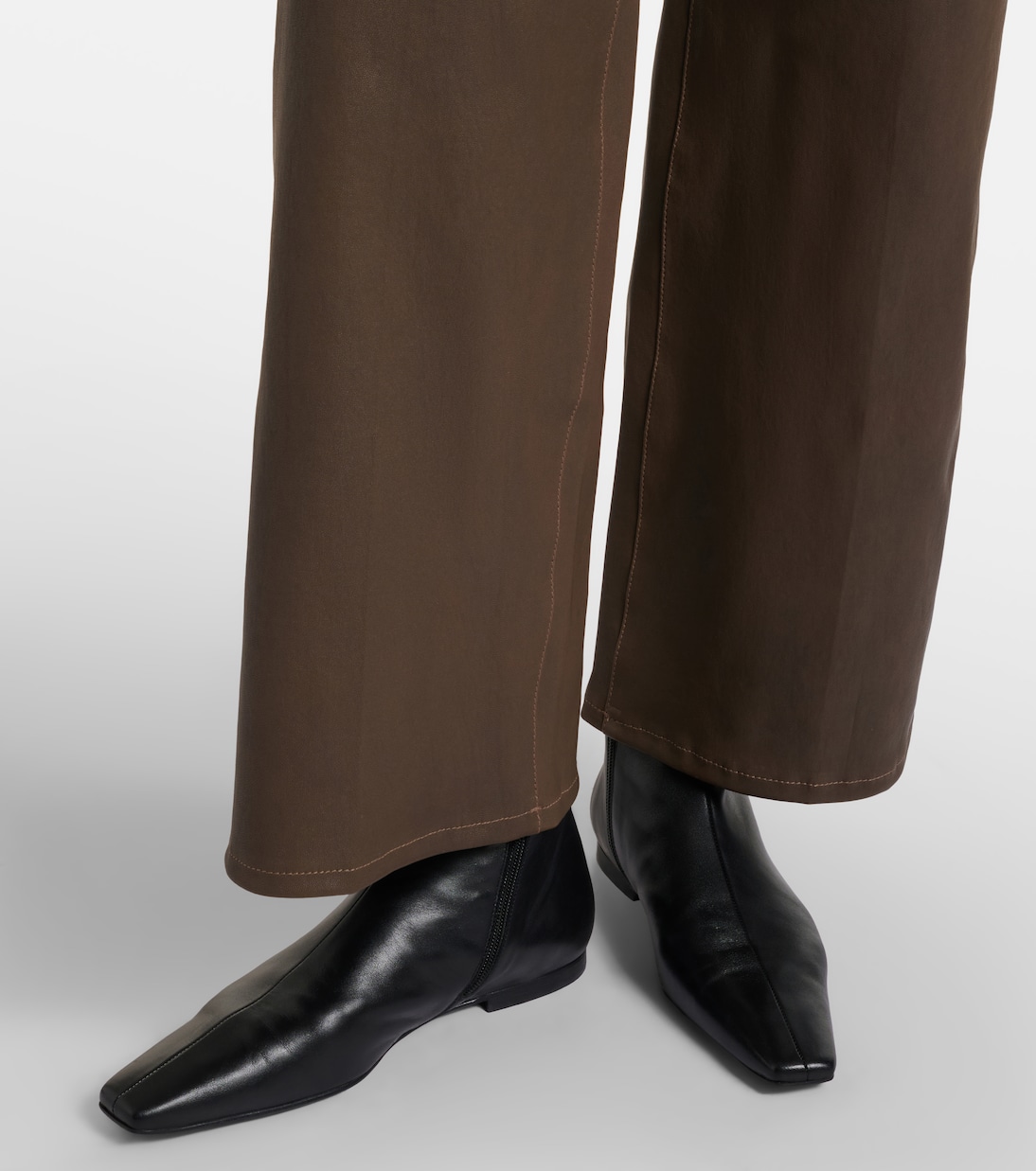 Le Slim Palazzo leather wide-leg pants | Frame