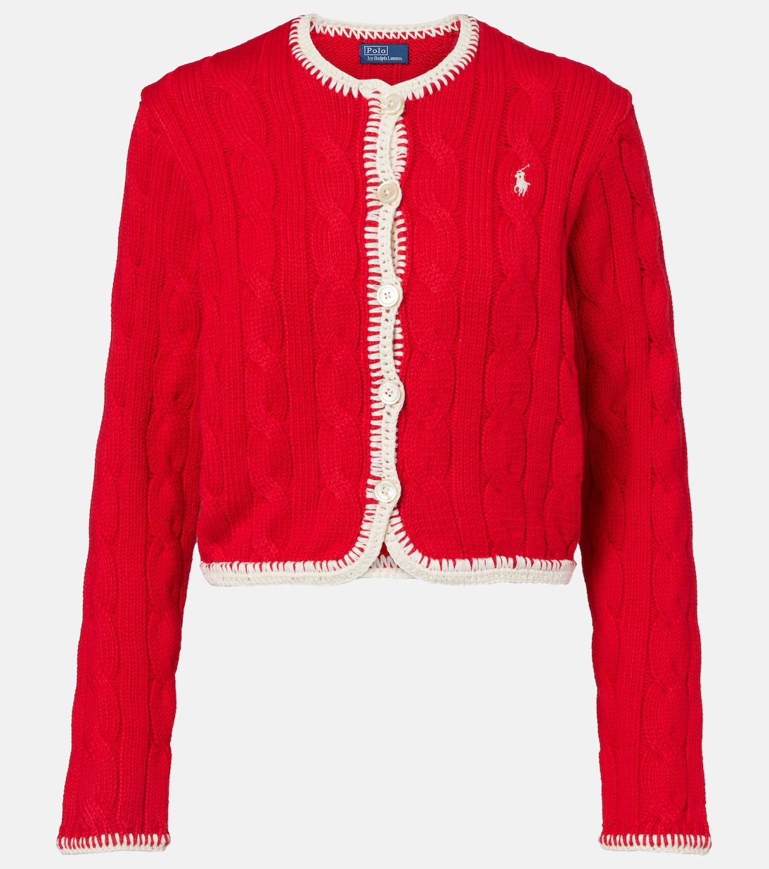 Cable-knit cotton cardigan | Polo Ralph Lauren
