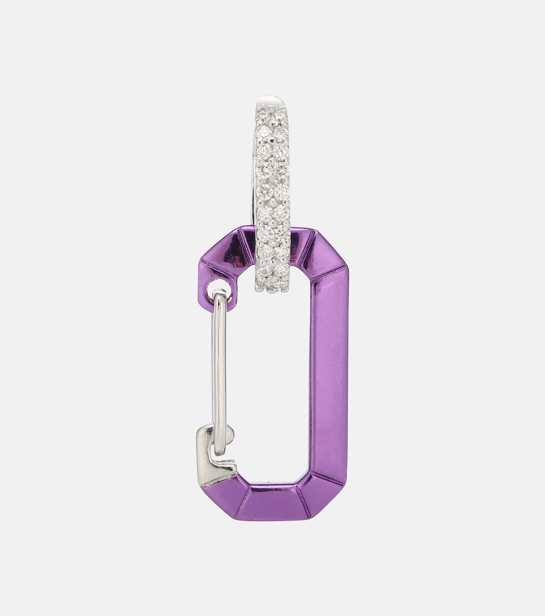 Boucle d'oreille unique Chiara en or blanc 18 ct et argent | Eéra