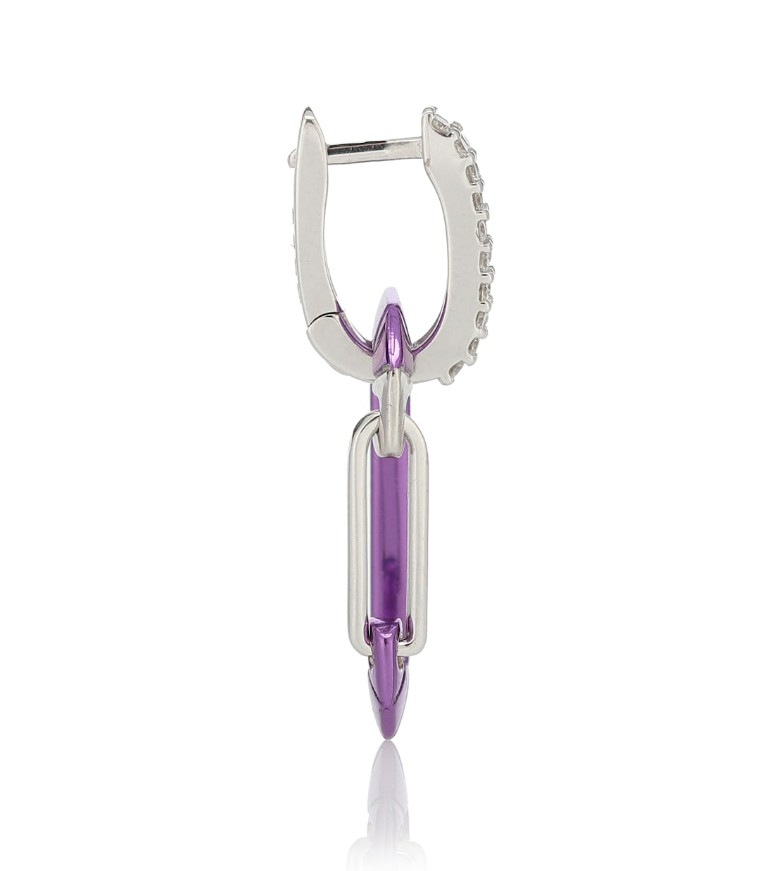 Boucle d'oreille unique Chiara en or blanc 18 ct et argent | Eéra