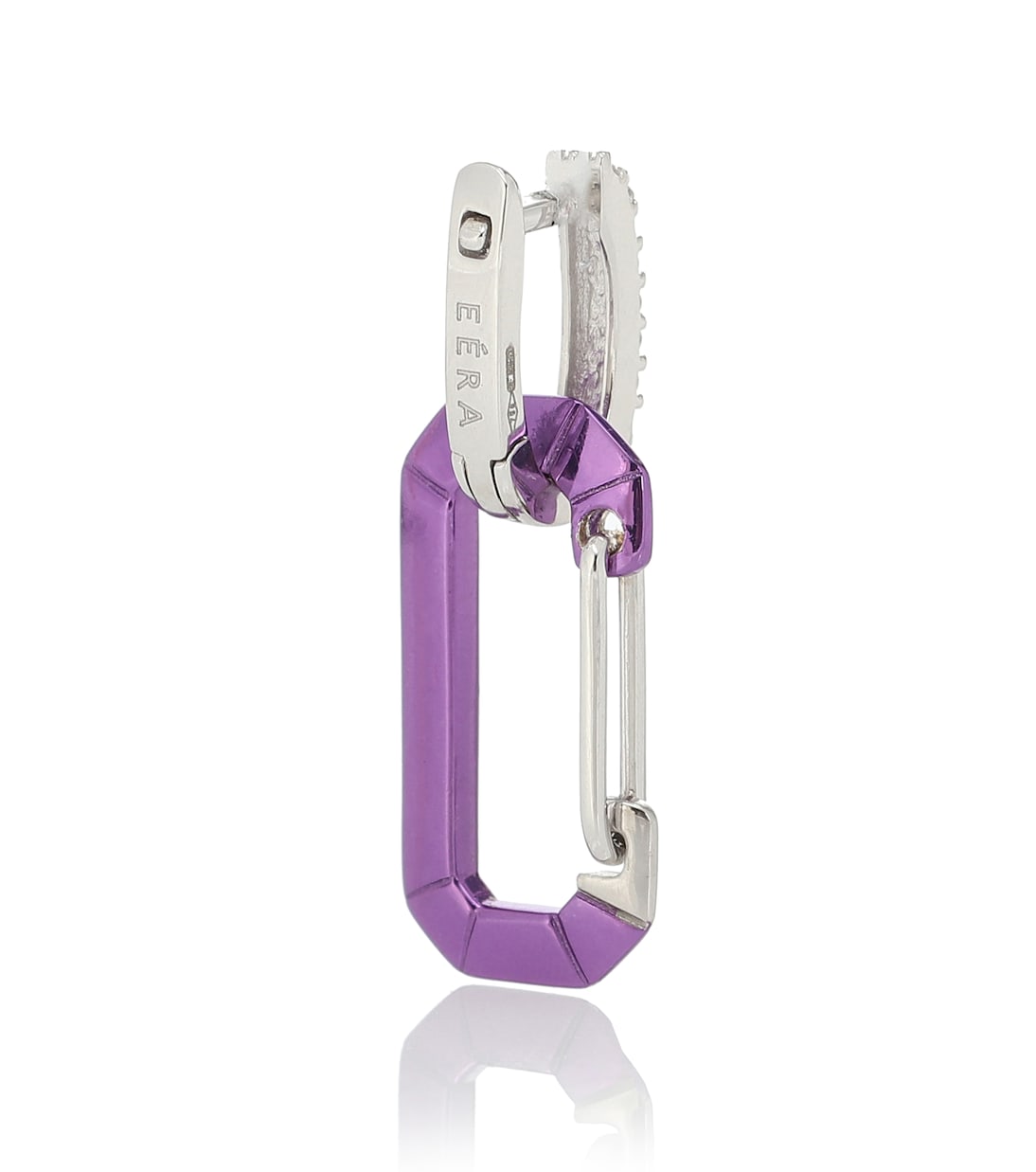 Boucle d'oreille unique Chiara en or blanc 18 ct et argent | Eéra
