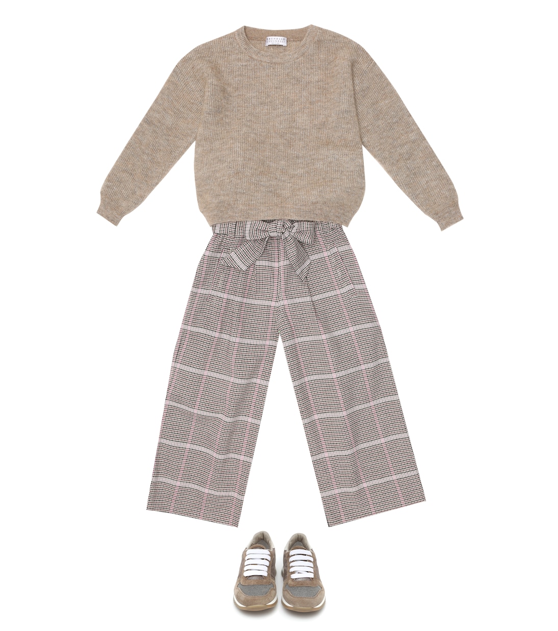 Pantaloni in cotone pied-de-poule | Brunello Cucinelli Kids