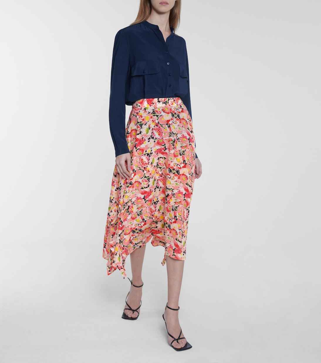 Robe midi Ashlyn en soie à fleurs | Stella McCartney