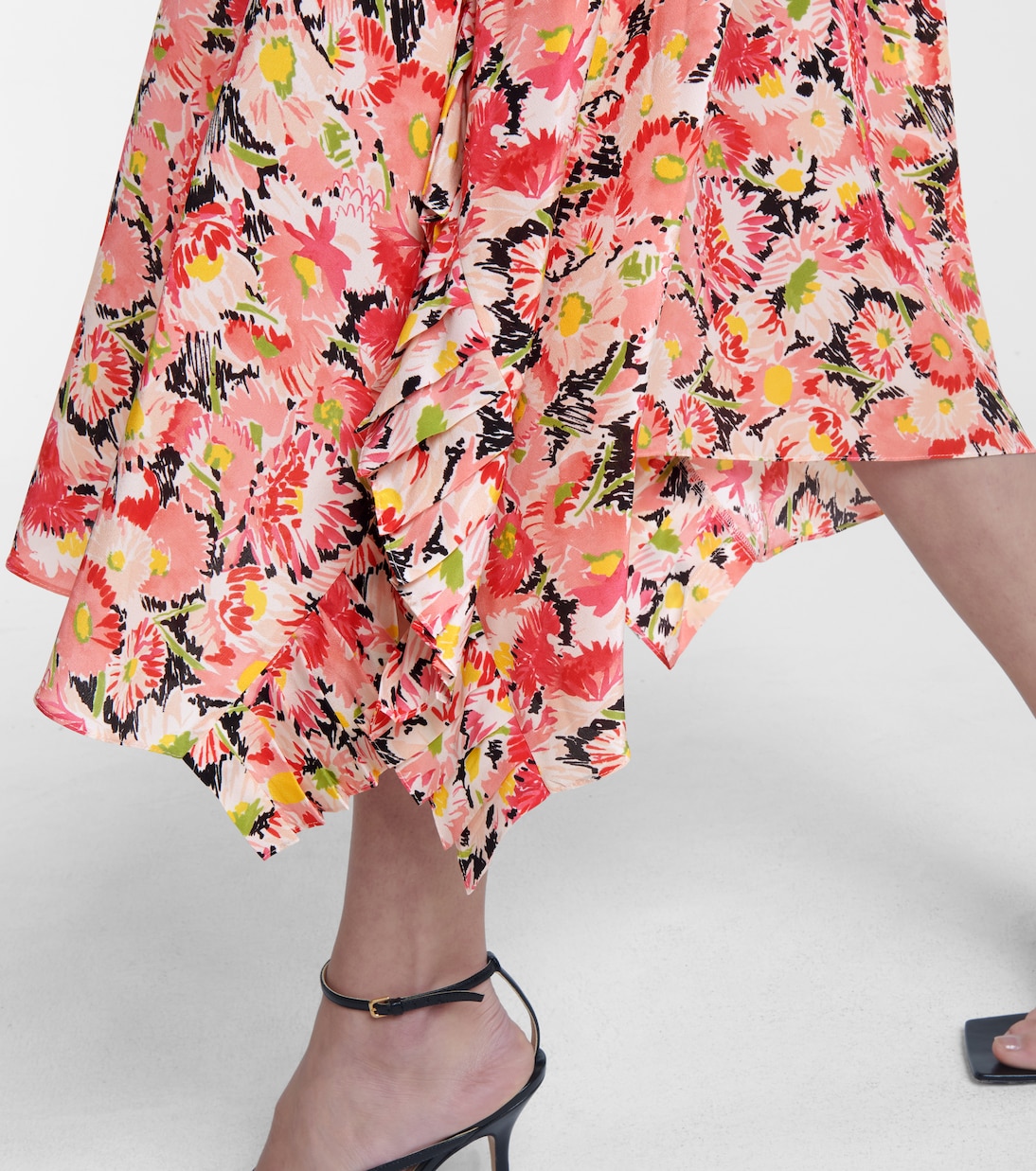 Robe midi Ashlyn en soie à fleurs | Stella McCartney