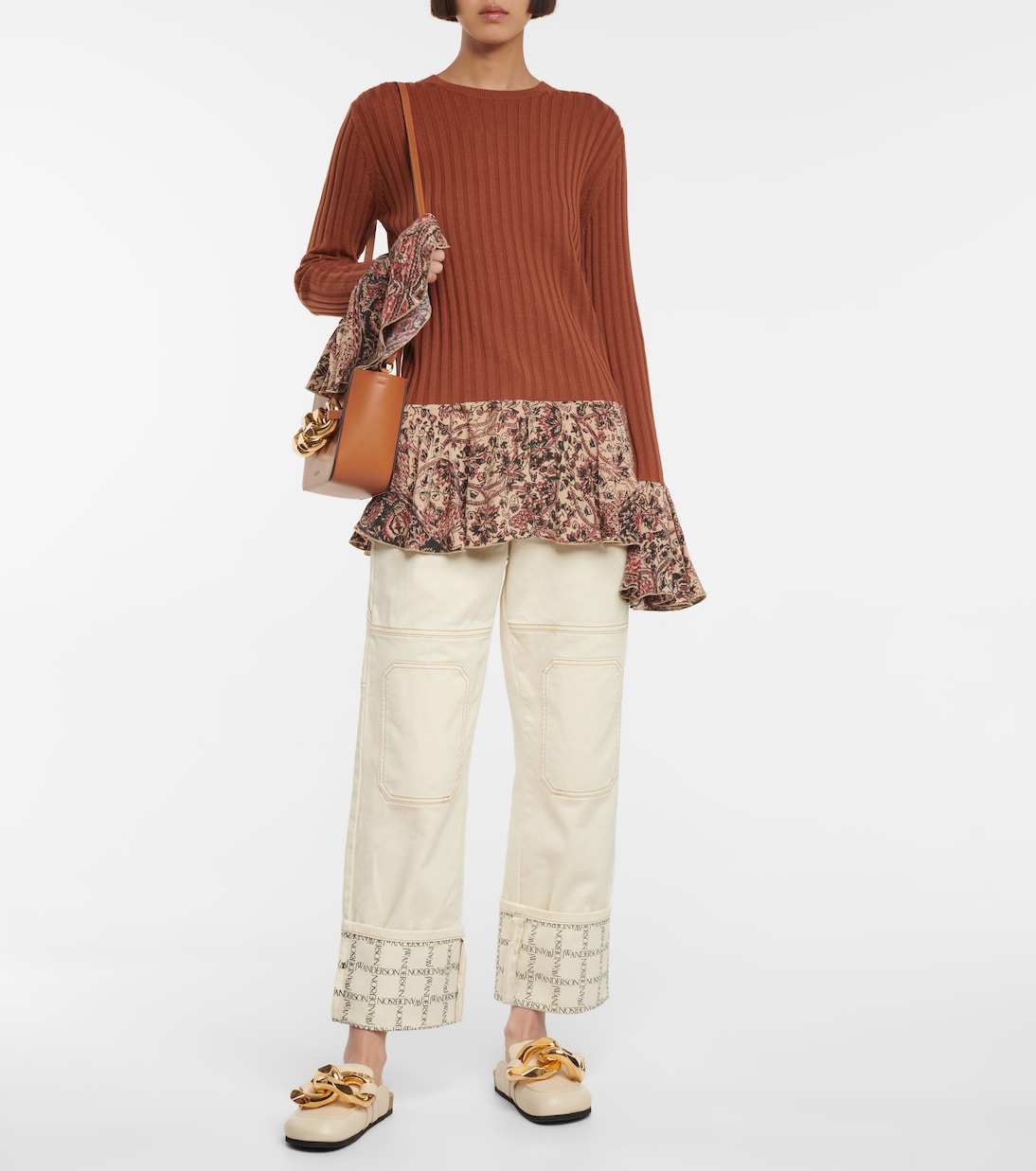 Jersey de lana y algodón acanalado | JW Anderson