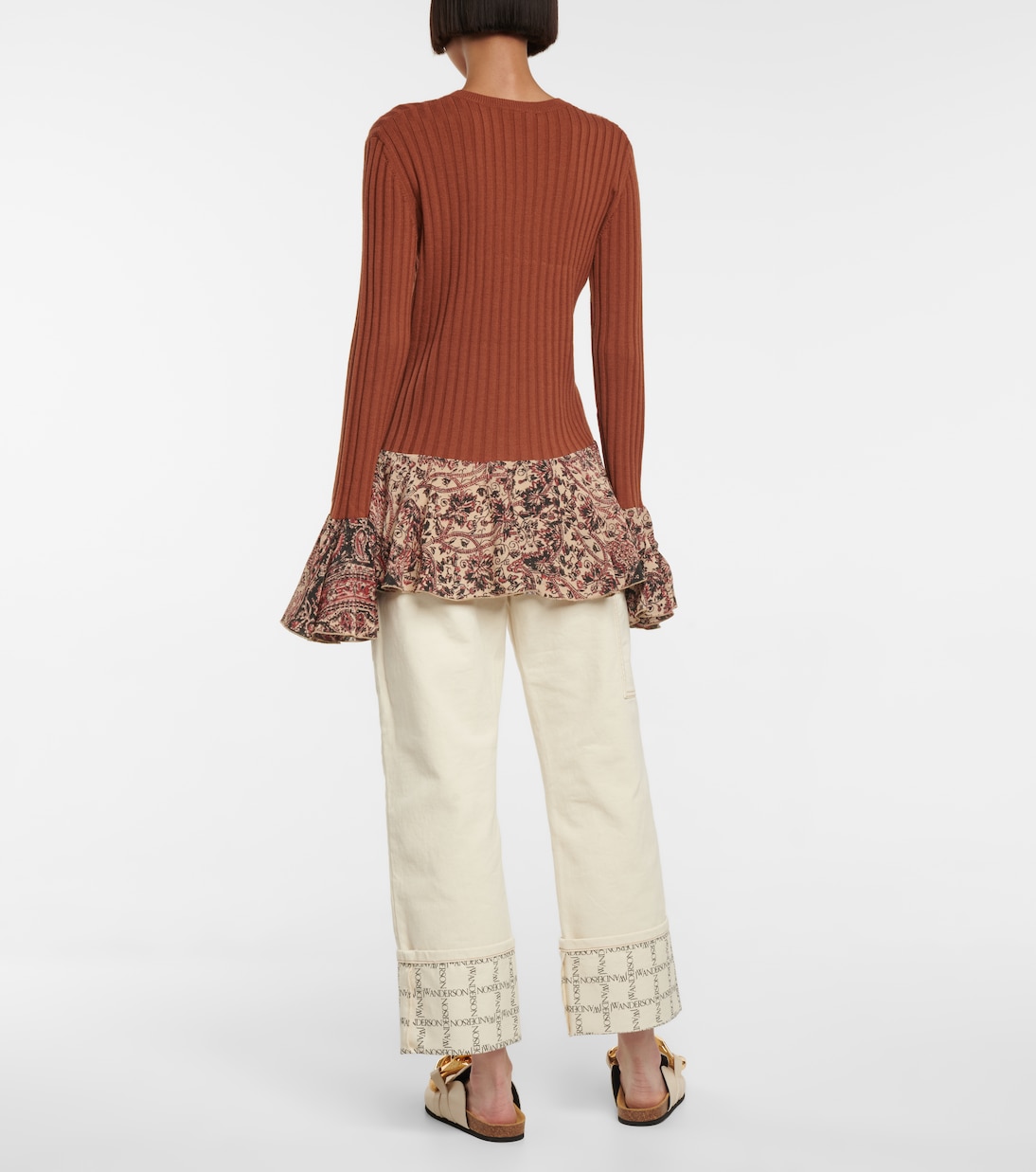 Jersey de lana y algodón acanalado | JW Anderson