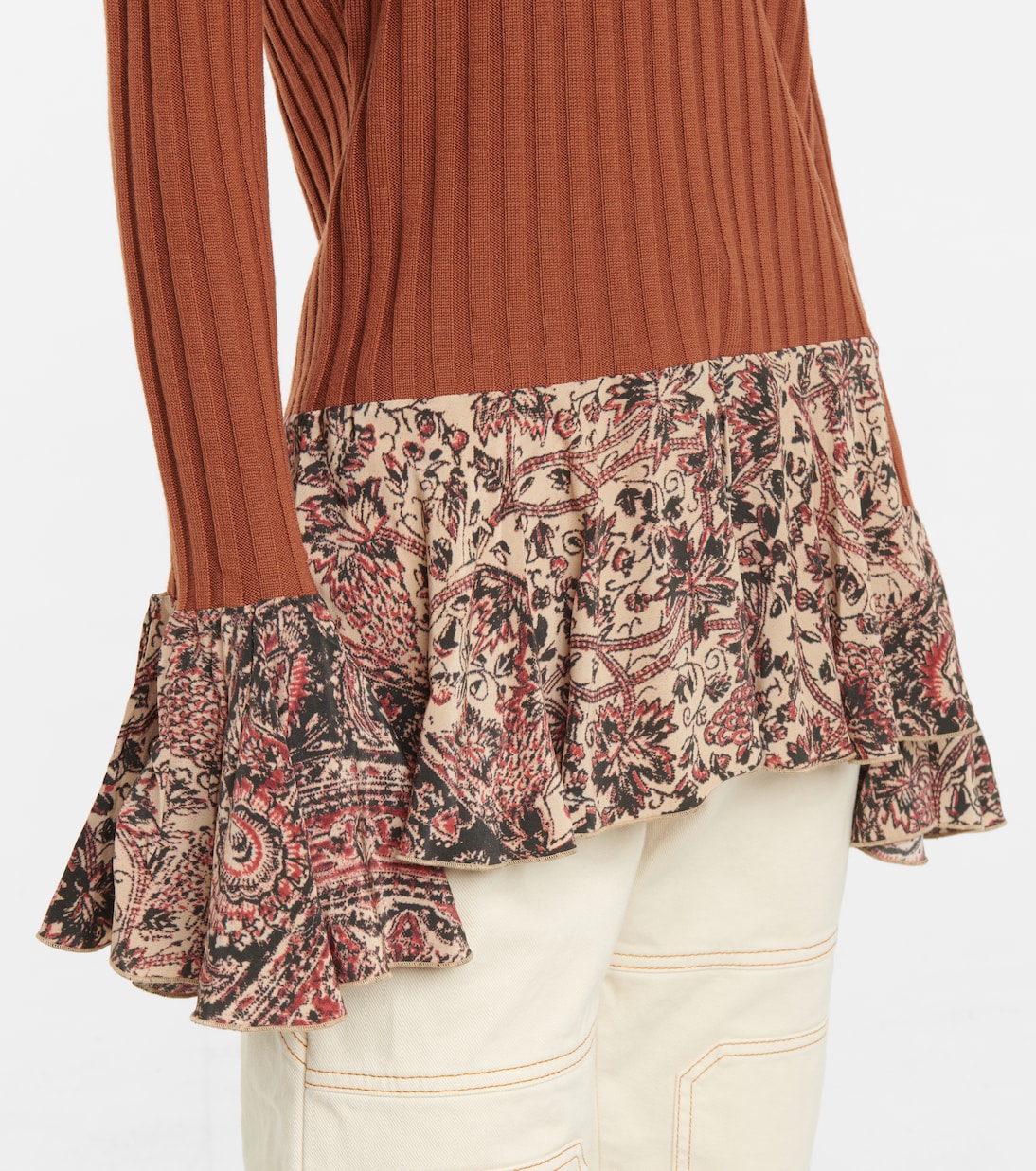 Jersey de lana y algodón acanalado | JW Anderson
