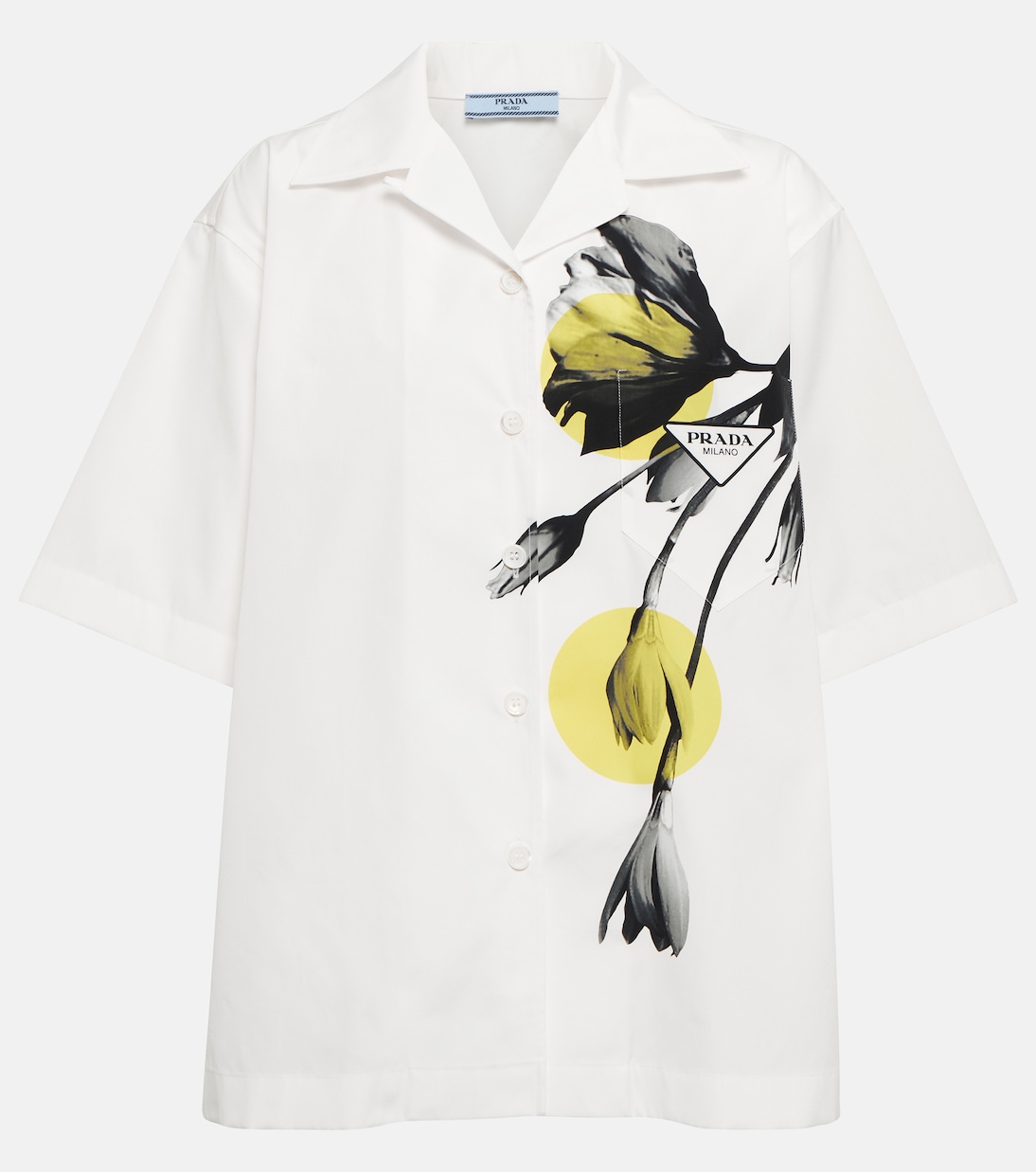 Chemise en coton à fleurs | Prada